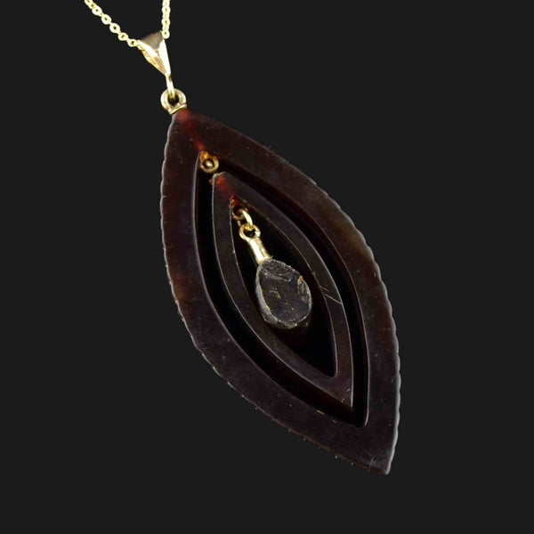 Victorian Gold Pique Pendant Necklace - Boylerpf