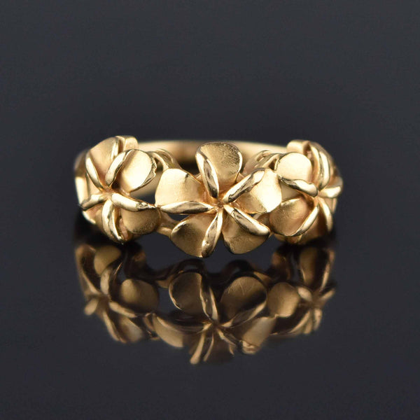 ON HOLD Vintage Na Hoku Plumeria Ring in 14K Gold - Boylerpf