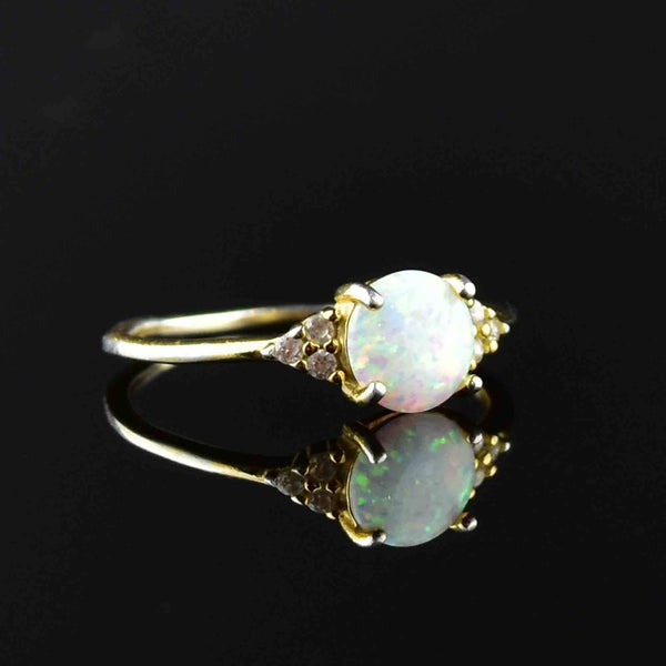 Vintage Silver Opal Quartz Ring, Sz 8.75 - Boylerpf