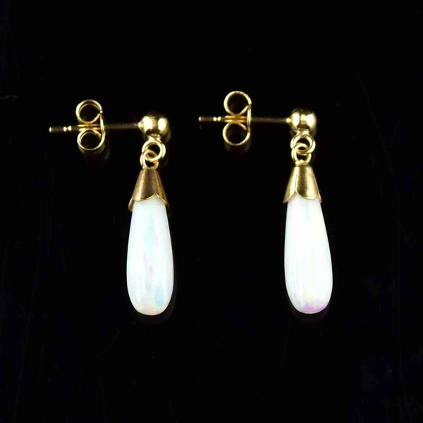 Vintage Gold Art Deco Style Opal Earrings - Boylerpf