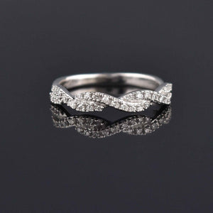 Estate Diamond Eternity Band Ring in 10K White Gold - Boylerpf