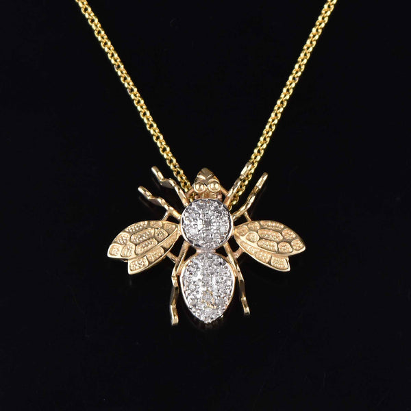 SET2997-18 14K Gold Bumblebee Necklace | Royal Chain Group