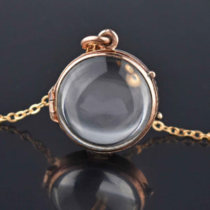 Victorian Pools of Light Rock Crystal Locket Necklace - Boylerpf