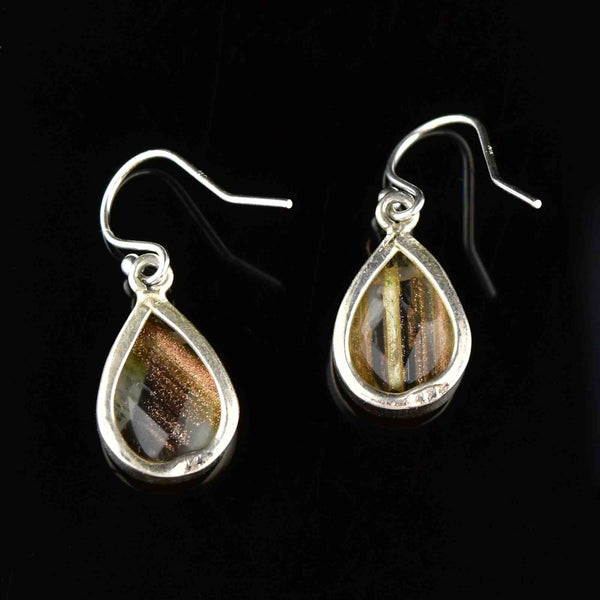 Silver Teardrop Rutilated Quartz Earrings - Boylerpf