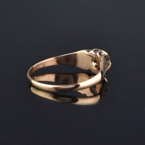 Antique European Cut Diamond 14K Gold Belcher Ring - Boylerpf