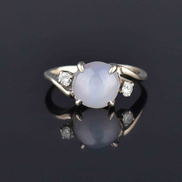 Bypass Diamond Star Sapphire Ring in 14K White Gold - Boylerpf