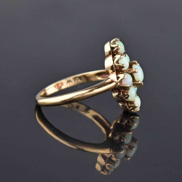Antique Edwardian Navette Opal Cluster Ring, Sz 6.25 - Boylerpf