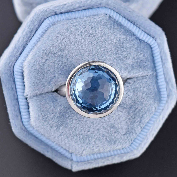 Vintage 10 CTW Briolette Blue Topaz Ring - Boylerpf