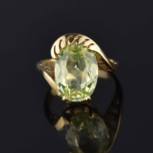 Vintage Gold 7 CTW Green Spinel Bypass Ring - Boylerpf