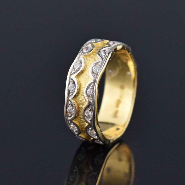 Wide Diamond Eternity Band Wedding Ring in 14K Gold - Boylerpf