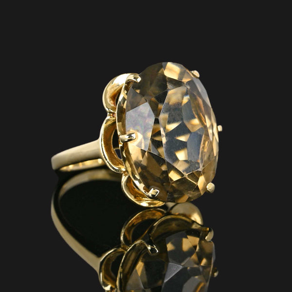 Vintage 14K Gold Smoky Quartz Ring, 10.5 Carats - Boylerpf