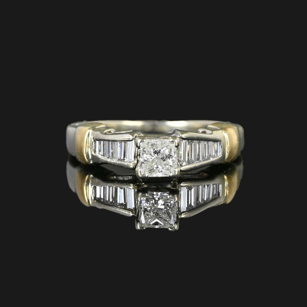 Baguette and Princess Cut Diamond Engagement Ring - Boylerpf