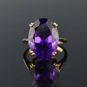 High Profile 14K Gold 9CTW Amethyst Ring - Boylerpf