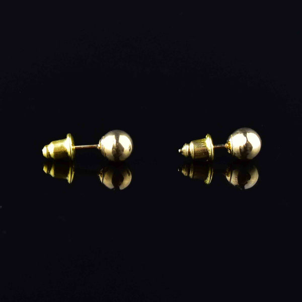 Solid 14K Gold Ball Stud Earrings - Boylerpf
