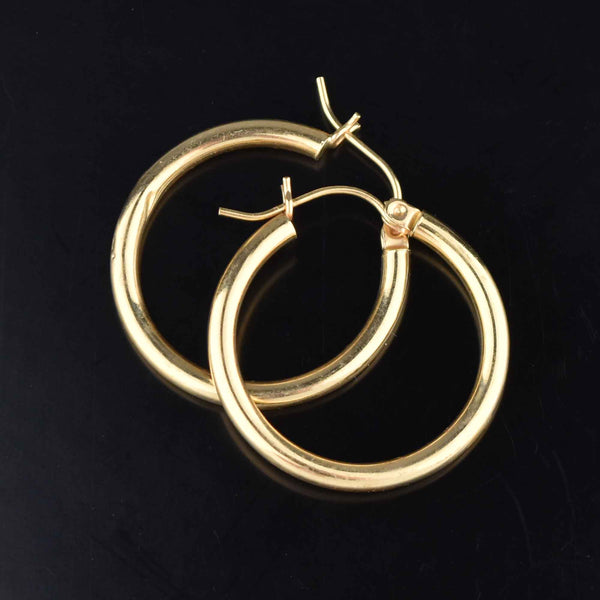 Large Vintage 14K Gold Hoop Earrings - Boylerpf