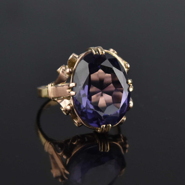 ON HOLD Retro 14K Gold 8 CTW Color Change Sapphire Ring - Boylerpf