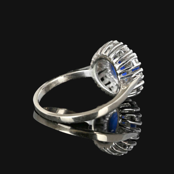 Diamond Halo Cornflower Blue Star Sapphire Ring - Boylerpf