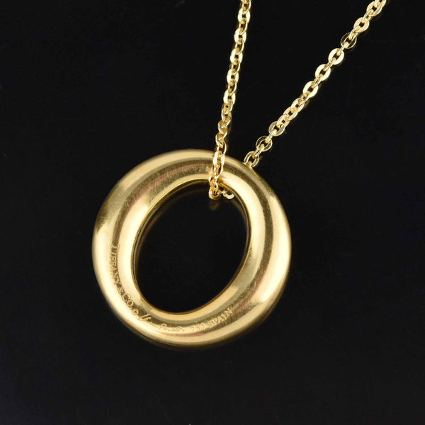 Tiffany & Co Elsa Peretti 18K Gold Pendant Necklace, Sevillana - Boylerpf