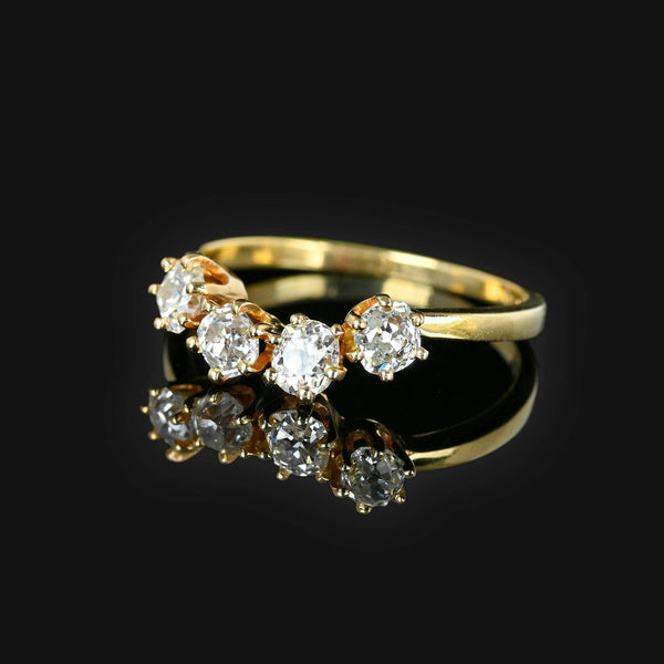 Antique 1.15 CTW Mine Cut Diamond Ring in 14K Gold - Boylerpf