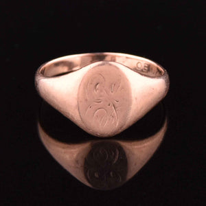 Art Deco Gold Otsby Barton Signet Ring - Boylerpf