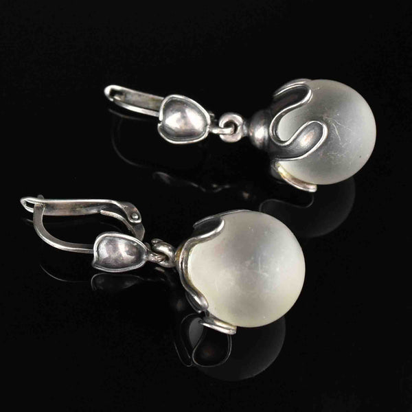 Vintage Silver Pools of Light Drop Earrings - Boylerpf
