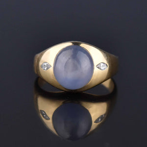 Natural Star Sapphire Diamond Ring in 14K Gold - Boylerpf