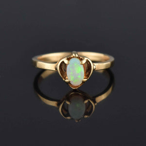 Vintage 14K Gold Opal Cabochon Midi Ring - Boylerpf