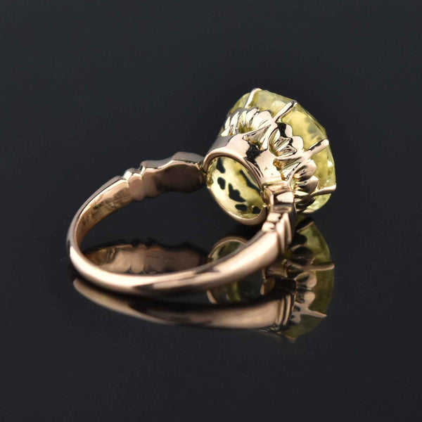 Vintage Rosy Gold Green Spinel Ring - Boylerpf