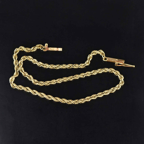Vintage 14K Gold French Rope Twist Chain Bracelet - Boylerpf