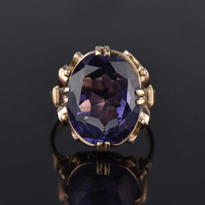 ON HOLD Retro 14K Gold 8 CTW Color Change Sapphire Ring - Boylerpf