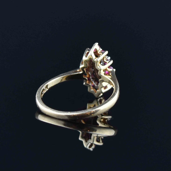 Vintage 10K Gold Diamond Ruby Ring, Sz 5.75 - Boylerpf