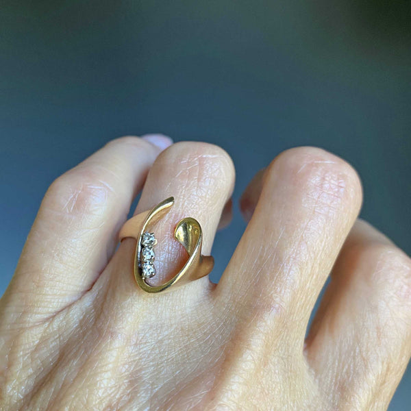 14K Two-tone Gold Estate Diamond Ring – Long's Jewelers