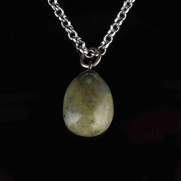 Edwardian Style Silver Connemara Marble Pendant Necklace - Boylerpf
