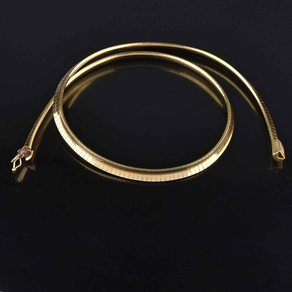 Mid Century 14K Gold Omega Chain Necklace - Boylerpf