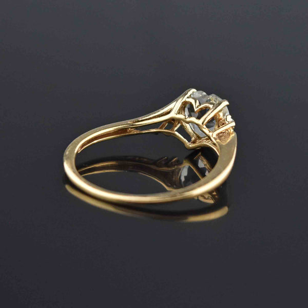 Vintage Gold Diamond Aquamarine Heart Ring - Boylerpf
