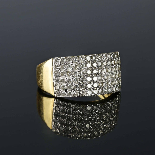 Wide Six Row Half Hoop Diamond Band Ring in 14K Gold - Boylerpf
