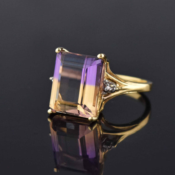 Estate Diamond and Ametrine 10K Gold Ring, Sz 6.75 - Boylerpf
