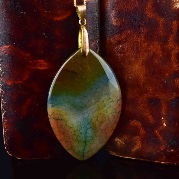 Vintage Dendritic Scottish Moss Agate Pendant Necklace - Boylerpf