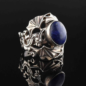 Lapis Lazuli Silver Dragon Statement Ring, Sz 8 - Boylerpf