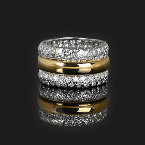 18K Gold & Platinum 2.3 CTW Diamond Band Ring - Boylerpf