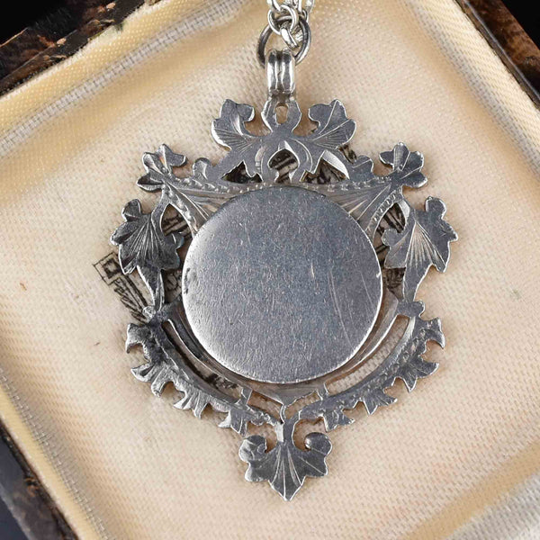 Edwardian Silver Watch Chain Fob Necklace - Boylerpf