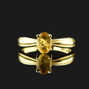 Vintage 10K Gold Yellow Topaz Ring - Boylerpf