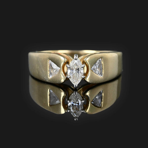 Vintage Marquise Diamond Band Ring in 14K Gold - Boylerpf