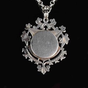 Edwardian Silver Watch Chain Fob Necklace - Boylerpf