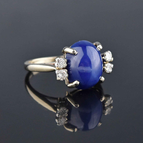 Estate Halo Ring with 10ct Round Blue Star Sapphire | Exquisite Jewelry for  Every Occasion | FWCJ