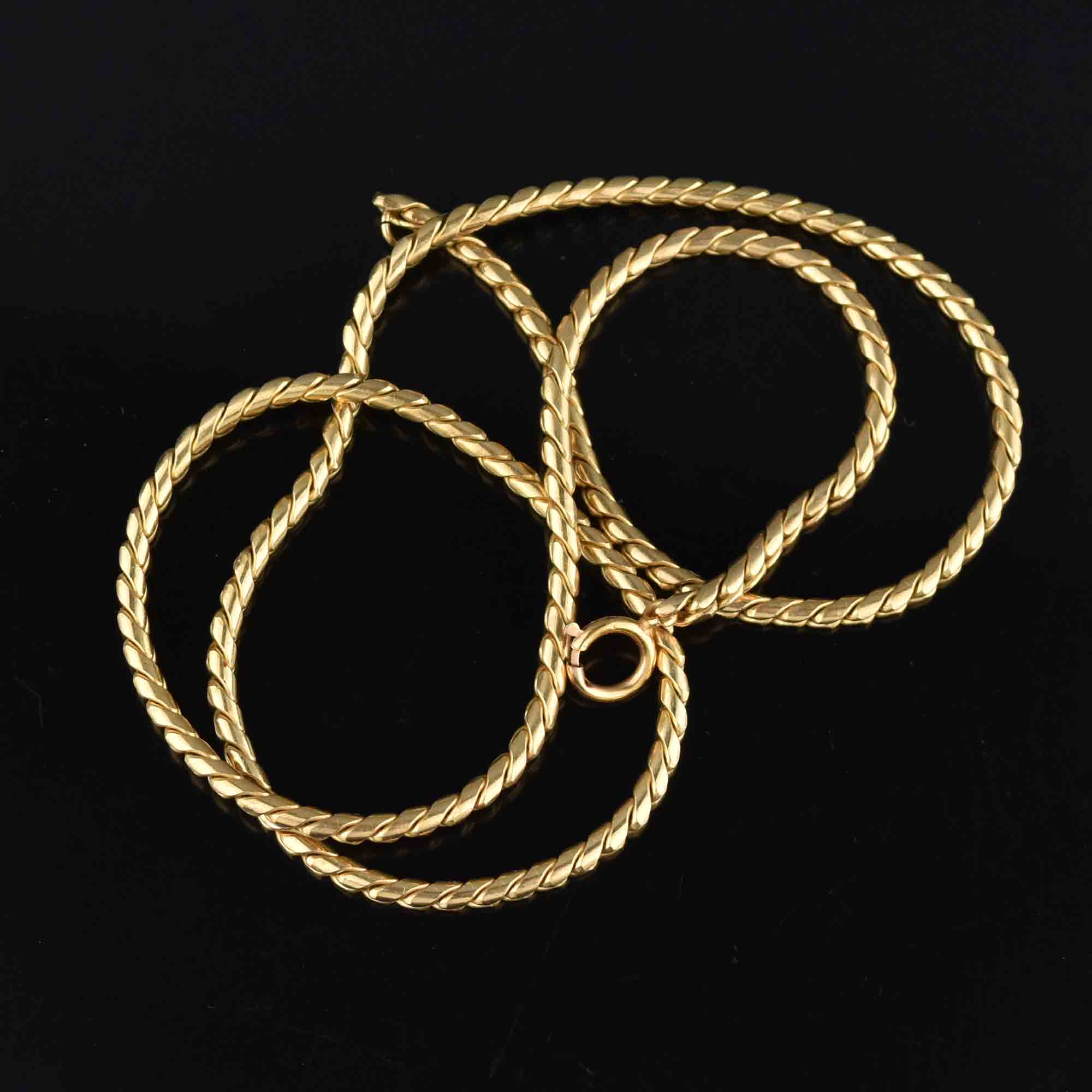 Antique Fancy Link 14K Gold Chain Necklace, 40.9 gms – Boylerpf