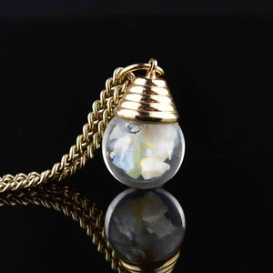 Gold Filled Floating Opal Orb Fob Necklace - Boylerpf