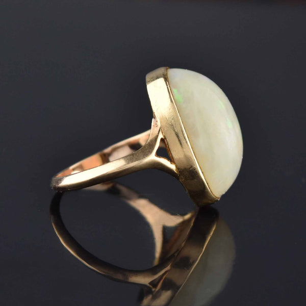 Vintage 14K Gold 12.5 CTW Opal Cabochon Ring - Boylerpf