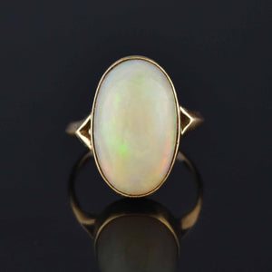 Vintage 14K Gold 12.5 CTW Opal Cabochon Ring - Boylerpf