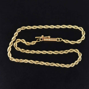 Vintage 14K Gold French Rope Twist Chain Bracelet - Boylerpf